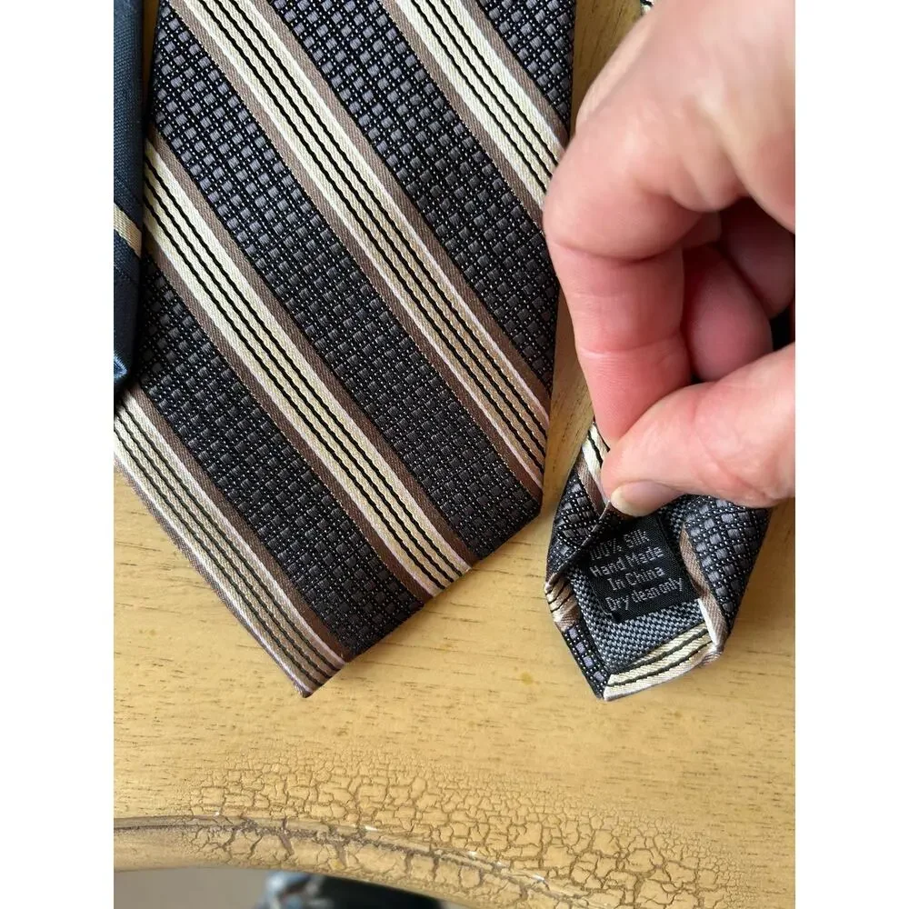 3 VTG striped Rep Ivy League Ties Academia classic business Grandpa Preppy 3”